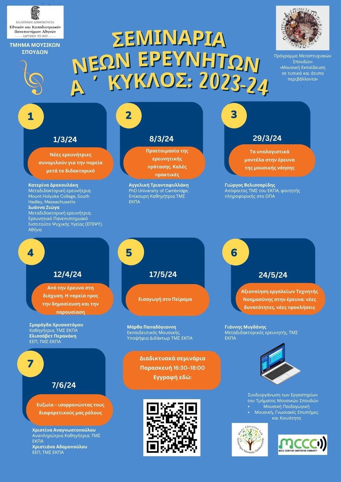 Σεμινάρια Νέων Ερευνητών Α΄ Κύκλος 2023-24
